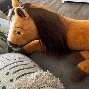 Dreamworks Brown and Tan Stuffed Spirit Horse Animal large. 18 inches length